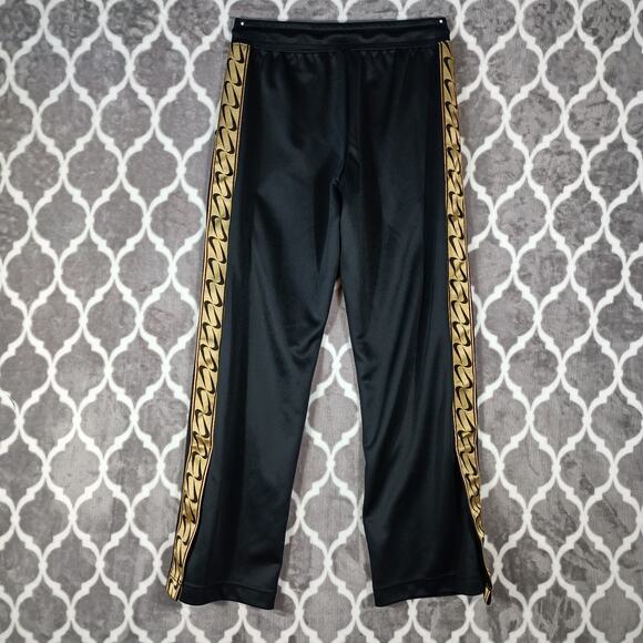 Nike Swoosh Track Pants Women Small Black Gold Side Stripe - Picture 3 of 11
